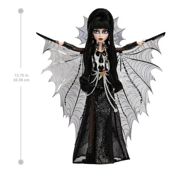 Monster High Doll Elvira Mistress of The Dark Collectible in Black Faux Leather - Picture 2 of 14